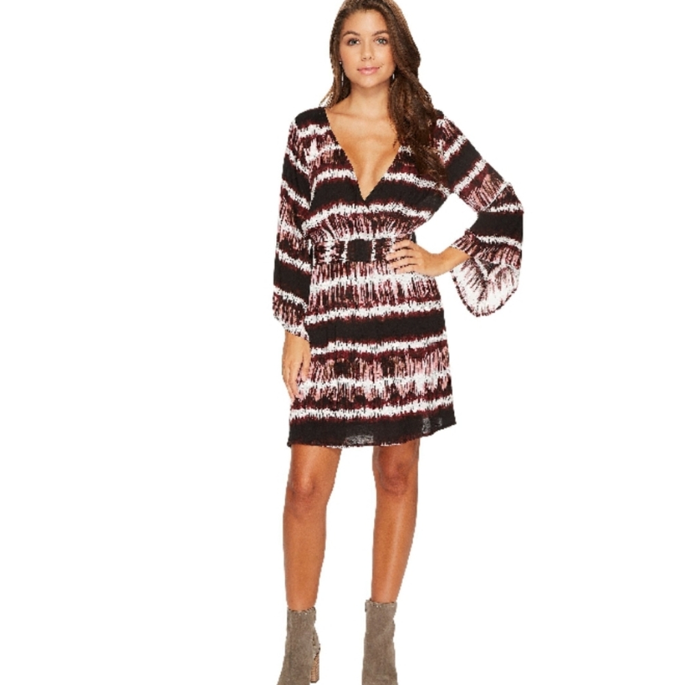 Jack by BB Dakota Kimono Dress (Dark Fig) M